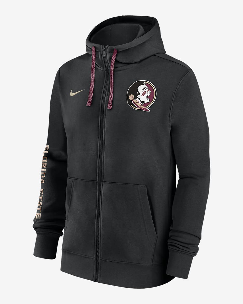 Florida State Seminoles Sideline Team Issue Men s Nike College Full Zip Hoodie